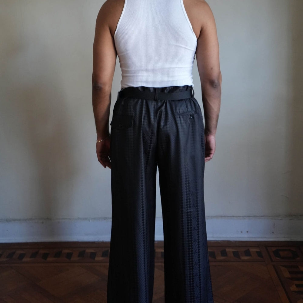 Marche Rue Dix Gamble Noir Satin Jacquard Shirt/Pants - Picture 4 of 15